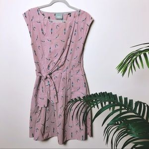 Anthropologie Maeve Tie Waist Swimmer Dress Sz 2